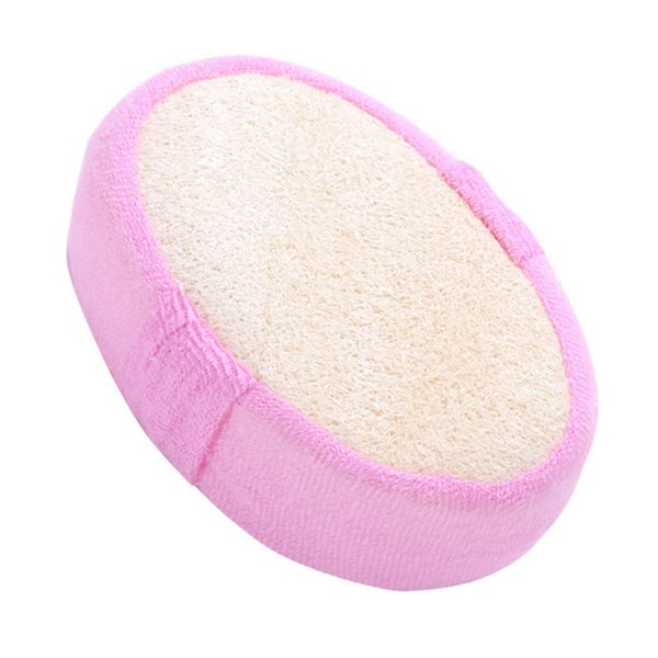 AKOAK 1 Pack Natural Loofah Bath Brush, Exfoliating Sponge Bath Towel Suitable for Bath Shower and Spa (Pink)