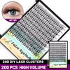 Dedila 200Pcs Handmade Individual False Eyelashes Thickness 0.07mm D Curl Mixed 10-12-14mm /11-13-15mm/12-14-16mm/16-18-20mm 3D Volume Cluster Eye Lashes Etensions (16-18-20mm)