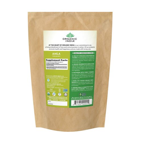 ORGANIC INDIA Amla Powder - Holy Basil, Immune Support, Vitamin C for Immune System, Vegan, Kosher, Ayurvedic Superfood, Antioxidants, Non-GMO Amla Powder Organic - 1 Lb Bag