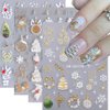 Christmas Nail Stickers, 5D Embossed Snowflake Nail Decals with Rhinestones Snowflake Bell Xmas Tree Winter Nail Design Holiday Nail Art Decoration for Women Girls(4Sheets)