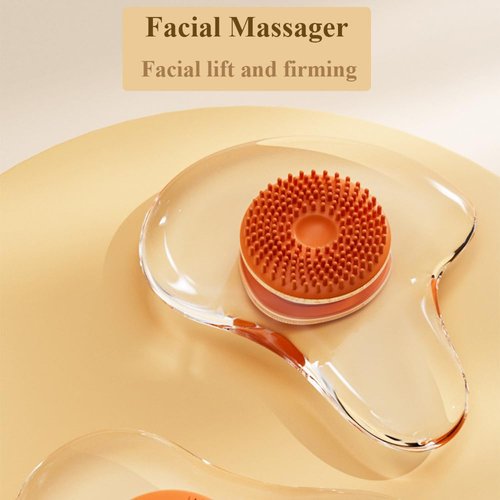 Gromipies Gua Sha Facial Tool, Manual Facial Massager, Manual Massage Sticks for Facial Scraping V-face Wash Eye Care, Pulling and Lifting Massage Board, Orange