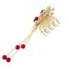 Red Rose Butterfly Gold Hair Claw Clips Metal Shark Clip Exquisite Hairpin for Women Girls Rose Tassels Hair Accessories for Thick Thin Hair Valentine's Day Gift 1 PCS