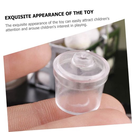 VOSAREA 8pcs Jar Model Miniature Dollhouse Accessories Plastic Candy Jar Ornaments Cute Candy Jar Miniature Dollhouse Ornament Miniature Dollhouse Food Jar Models Sugar Bowl PVC Doll House