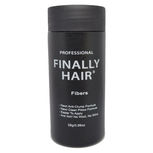 Hair Building Fibers Black Hair Loss Concealer Fiber 28 Gram .99oz Refillable Bottle by Finally Hair (Black)