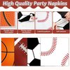 Lonfliness 96 Pcs Sports Birthday Party Decoration Sport Disposable Paper Plates Napkins Basketball Football Baseball Dessert Cake Tableware Supplies Rugby Theme Activities Game Party Dinnerware Favor