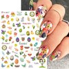 8 Sheets Easter Nail Art Stickers Decals 3D Self-Adhesive Cute Nail Decals Easter Egg Bunny Rabbit Design Cartoon Nail Stickers for Women Girls DIY Manicure Accessories Easter Party Nail Decorations