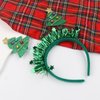 XIELIME Christmas Tree Headband Green Xmas Tree Hair Hoop Glitter Green Tassel Head Bopper Christmas Tree Hairband with Small Bell Design Headwear for Women Girls Kids Festival Headdress Accessories