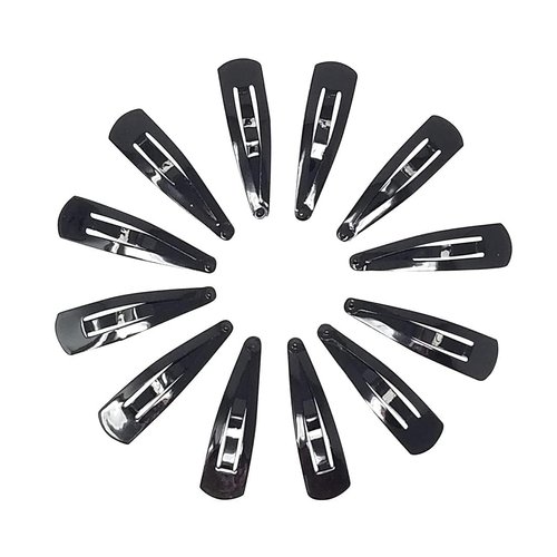 Generic Hair Clips For Kids And Women, 12 Pieces, 2.3 Inches, Fancy Hair Tic Tacs (Black)