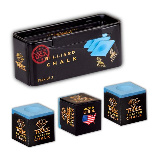 Tiger Pool cue Billiard Chalk - Blue - Pack of 3