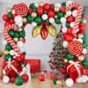 DBKL Balloons 152Pcs Garland Kit for Christmas, Red, White, Green, Gold, Candy Cane, Gift Box, Light Bulb Foil Balloons, Decorations, Party Supplies