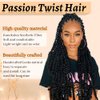 Passion Twist Hair 18 inch, 7 Packs Passion Twist Braiding Hair Water Wave Crochet Hair Passion Twist Crochet Hair Braids Synthetic Crochet Hair Extensions (16Strands/Pack, 1B)