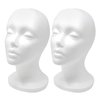 CHIVENIDO Styrofoam Wig Head - 2PCS Female Foam Mannequin Head Stand and Holder for Style, Model and Display Hair, Hats and Hairpieces, Mask for Home, Salon and Travel
