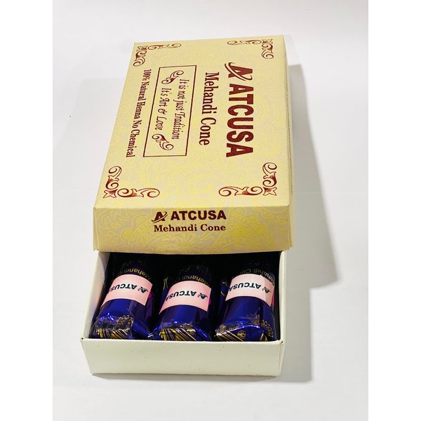 100% Natural Ready to Use Henna Paste Hair Color | Hair Dye Cones | Infused with kesar Oil | 25 gm each | Dark Reddish-Brown Color | Made from Organica henna powder Sourced from Rajasthan India | (25 Grams each cone, 4)