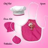 Kids Baking Set with Apron, My Lil Chef Hat for Dress Up, Oven Mitt, Kid’s Easy Bake Recipe Book, & Cooking Toys, | Mini 18 Inch Doll Apron Set Included | Girls Baker Outfit & Kitchen Toys for 3+