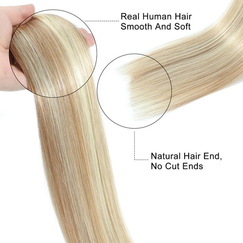 Tinashe Wire Hair Extensions Real Human Hair Straight Hair Extensions 18inch 90g Light Blonde Highlighted Golden Blonde Invisible Wire Fish Line Hair Extensions Straight Human Hair Extensions