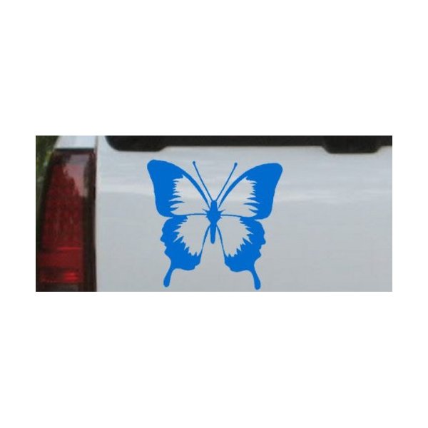 6in X 6.3in Blue -- Butterfly Butterflies Car Window Wall Laptop Decal Sticker