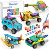 Poraxy STEM Kits for Kids Age 8-10, 5 Set Wooden Model Car Kits, STEM Toys for Ages 8-13, 3D Puzzles, Science Kits Educational Crafts Building Projects, Gifts for 8 9 10 11 12 13 Year Old Boys Girls
