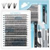 KevKev Lash Extension Kit 300Pcs Lash Clusters Kit DIY Eyelash Extension Kit with Lash Bond and Seal Eyelash Remover Lash Applicator Wispy Lashes Look Like Extensions(20D+40D+50D, D-10-18mix)