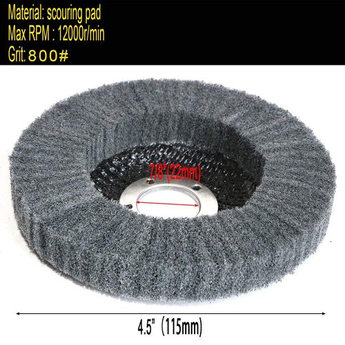 5Pcs 4.5" x 7/8" Nylon Fiber Buffing Wheel Scouring pad Flap Polishing Disc for Angle Grinder (Grit 800)