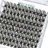 Lash Clusters,96 Pcs Cluster Lashes D Curl 10mm DIY Lash Extensions Eyelash Clusters,KEYYOU Volume Wispy Individual Lashes Soft&Comfortable Easy DIY at Home(Y13,D-10mm)