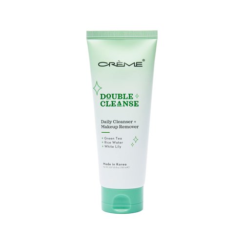 The Crème Shop Korean Skincare Double Cleanse 2-In-1 Green Tea Face Wash, Brightening Treatment, Acne Treatment, Calms Redness, Cleanses Pores, Makeup Remover & Facial Cleanser