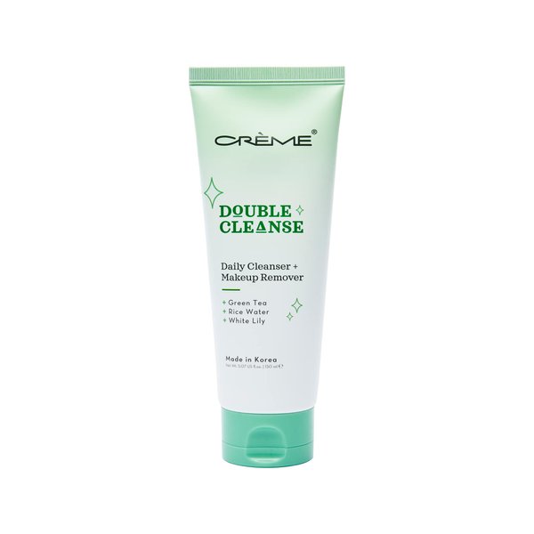 The Crème Shop Korean Skincare Double Cleanse 2-In-1 Green Tea Face Wash, Brightening Treatment, Acne Treatment, Calms Redness, Cleanses Pores, Makeup Remover & Facial Cleanser