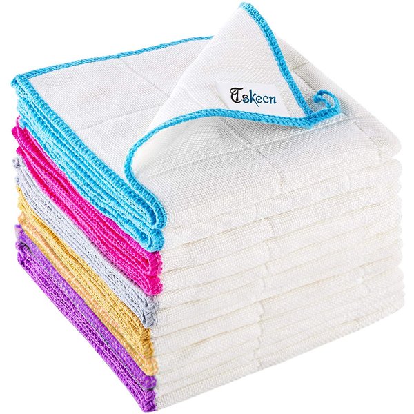 10-Piece Kitchen Dish Cloths Set, Reusable and Highly Absorbent Dishcloth Towels for Kitchens, Bathrooms and Cleaning Counters.