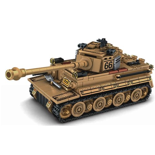 Eniye WW2 German Tiger Tank Building Block Toy Set (528 Blocks) World War 2 Army Tank Models Toys Military Building Kit, Great Gifts for Boys Kids Age 6-14