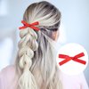 HINZIC 10PCS Red Mini Bow Hair Clips Coquette Bowknot Ribbons Snap Barrettes Halloween Christmas Valentines Wedding Prom Hair Accessories for Women Teens
