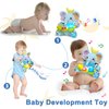 Holaxander Baby Elephant Musical Stuffed Animals Toy with Light-Up Music & Crinkle Sound Paper,Infant Bilingual Early Learning Education Toys,Tummy Time Toys for 0-3-6-12+ Months Boy Girl, Blue