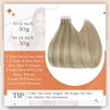 Full Shine Tape in Extensions Human Hair 18 Inch Blonde Hair Extensions Tape in Real Human Hair Color 16 Highlighted 22 Invisible Skin Weft Tape Hair Extensions 50g 20 Pcs Seamless Hair Extensions