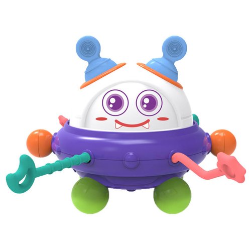 Yummy Baby Montessori Sensory Toy for Babies, Silicone Pull String Teething Toy, Perfect for Entertaining Baby While Developing Motor and Sensory Skills (Happy UFO)
