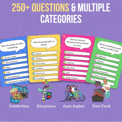 Desi Feud Board Game | Ultimate Survey Gameshow | Fun for Friends & Family | Great for House Party, Gifting & Road Trips | Easy to Play