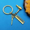 Xiahuyu Hairdresser Hair Dryer/Scissor/Comb Charm Pendant Keychain Keyring, Perfect for Salon Owner Hair Stylist Jewelry Gift Graduation Gift
