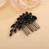 Teyglen Rhinestone Wedding Hair Comb Black Crystal Bridal Hair Piece Black Crystal Bride Wedding Hair Comb Sparkly Rhinestone Headpiece Hair Accessories for Women Girls (Black)