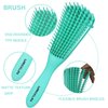 UREELIN Detangling Brush set, Detanger Hair Brush Edge&Back brush for Curly Hair Brush with Rat Tail Comb Alligator Hair Clips for 3a to 4c Kinky Wavy/Curly/Coily/Wet/Dry/Oil/Thick/Long Hair(Green)