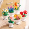 MEIEST Mini Flower Bonsai Building Blocks Set,Creative Simulation Pot Plant Artificial Particle Succulent Botanical Collection Construction Building Bricks Toy,Cute Home Decor,6+ (Peony)