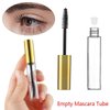 Comicfs 20 Pcs 4ml Transparent Reusable Empty Bottle Tube Container Makeup Vials Cosmetic Tool for Eyelash Growth Oil/Mascara with Rubber Inserts 8 Pcs Funnels (Gold)