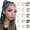 NAISKA 15PCS Hair Jewelry for Braids and Dreadlocks - Metal Braid Clips, Non-Piercing Ear Cuffs, Beard Accessories for Women and Men