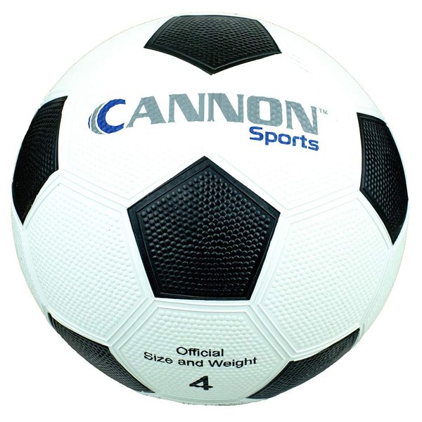 Cannon Sports Black & White Soccer Ball for Games, Practice, and Agility Training (Pebbled, Size 4)