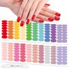 WOKOTO 20 Sheets Solid Nail Polish Strips Full Nail Wraps for Women Girls Solid Nail Stickers Nail Art Wraps VividNail Color Strips for Women Nails Polish Stickers Gel Nail Stickers Strips for Nails