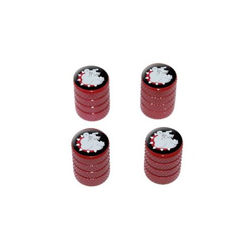 Bulldog Dog - Tire Rim Valve Stem Caps - Red