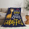 Gifaffe Blanket Super Cozy Soft Gifaffe Throw Blanket Warm Plush Fluffy Juts a Girl Who Loves Gifaffe Stuff Fleece Flannel Gifts Blankets for Women Girls Boys Adults 50"X40"