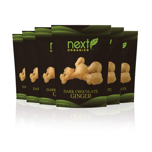 Next Organics Dark Chocolate Ginger Cubes, 4 Ounce (Pack of 6)