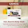 Grown Ass Man Co. - Solid Shampoo Bar Rich Lather 3 in 1: Hair, Beard & Body Wash - Plastic Free & Eco-Friendly, Natural & Organic Clean for All Hair Types, 4oz Bar (Last Call, Single)