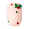 KISS imPRESS Limited Edition Holiday Press-On Manicure with PureFit Technology, Short Length, Square Shaped, Pink Press-On Nails, Style 'Dear Santa’