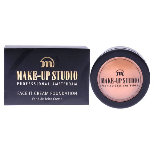 Make-up Studio Amsterdam Face It Cream Foundation - Highly Pigmented Foundation - Apply Wafer-Thin for a Natural Look - Easily Builds Up to Full Coverage - WB4 Golden Olive - 0.68 oz
