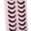 wiwoseo False Eyelashes Russian Strip Lashes D Curly Faux Mink Lashes Wispy Fluffy Volume Russian Lashes 3D Effect Fake Eyelashes 10 Pairs Pack