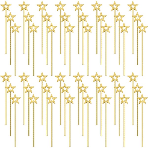 ZCYSRLQIN 48 Pcs 13 Inch Star Wand Elf Baton Angel Wand Angel Fairy Wand Plating Wand Sticks for Princess Birthday Party Wedding Halloween Christmas Costume Cosplay Dress up Accessories（Silver）