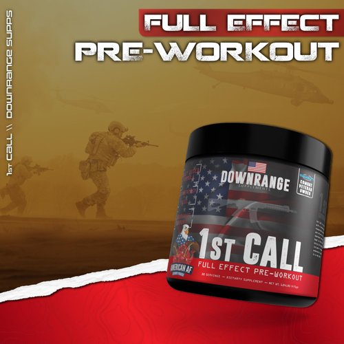 DownRange 1st Call Pre Workout Powder, Preworkout for Men and Women, Amino Acid Beta Alanine, Caffeine & More for Pump, Energy and Focus Support, 30 Servings (Cherry Punch)